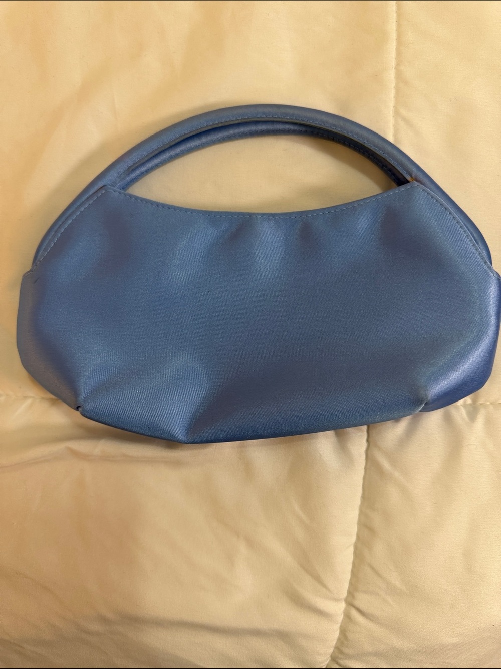 Vintage NYTLITES Crescent Satin Blue Evening Bag